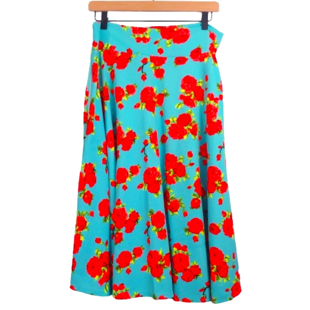 NWT Floral Spring Midi skirt with pockets Size XL